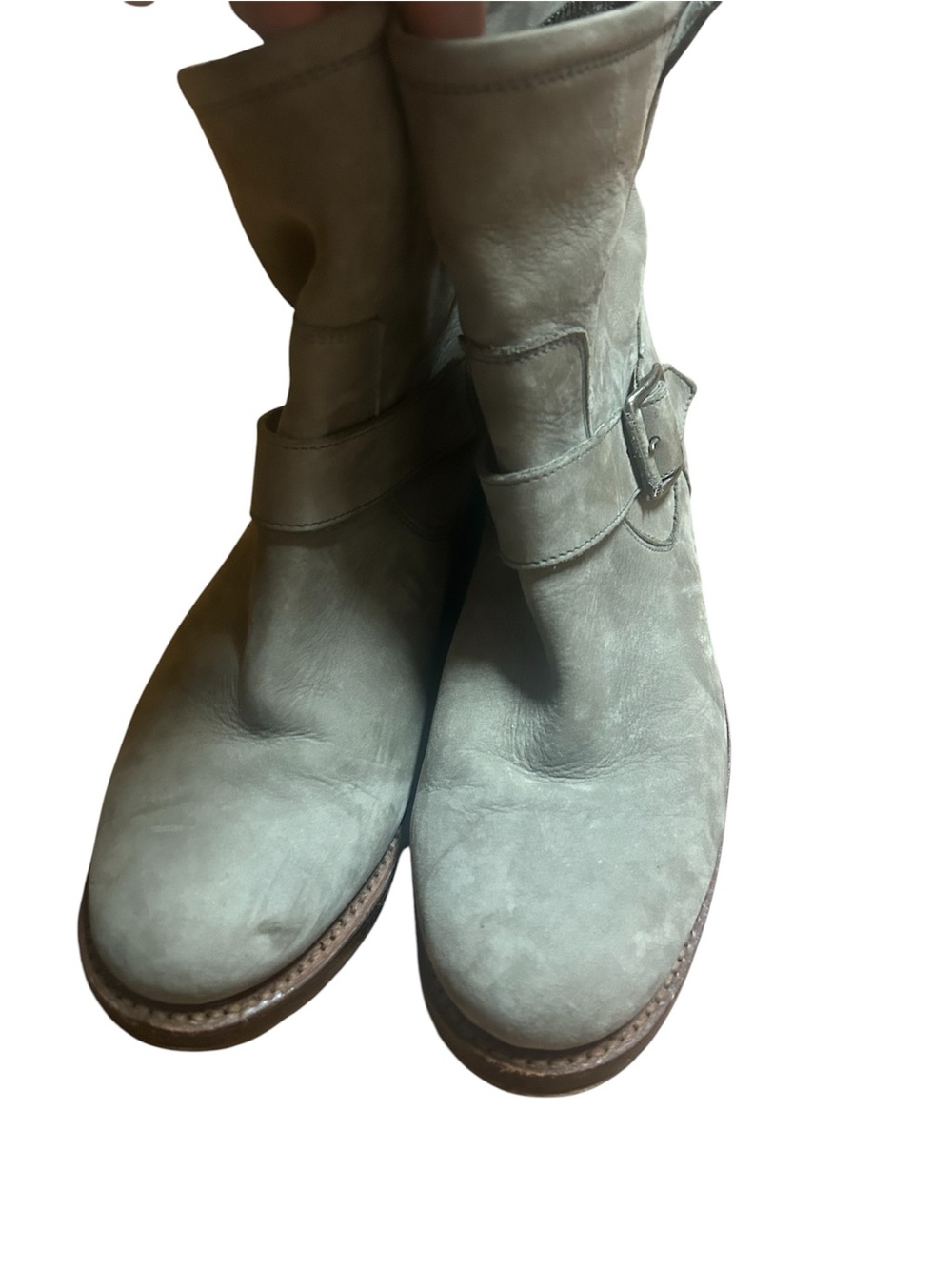 Frye Booties Veronica Slouch Shortie Grey Suede BARELY WORN Clean EUC Su
